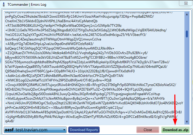 Errors Log Dialog