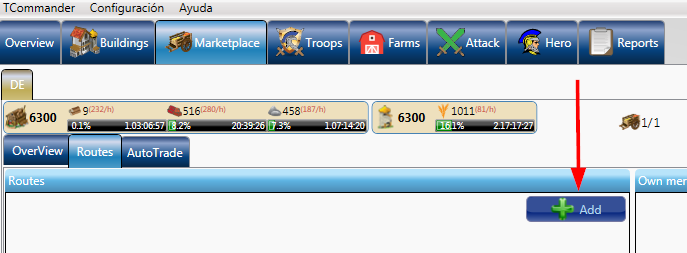 Add Route button