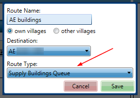 Adding Supply Buildings Queue Route