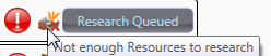 Troop needs resources to research