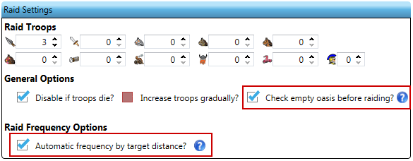 More Raid Settings options