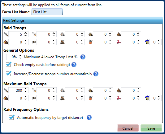 Raid Strategy in travian bot commander