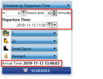 schedule by departure time